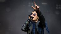 Finnish female singer Sanni on the stage