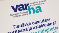 Kyltti, jossa on Varhan logo ja teksti: "Tiedätkö oikeutesi potilaana ja asiakkaana?"