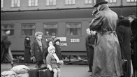 Evacuees at Helsinki train station a few minutes before bombing 30.11.1939.