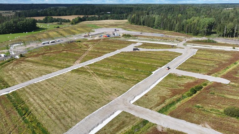 NG8 byggarbete på Nickby gårds område i Sibbo.