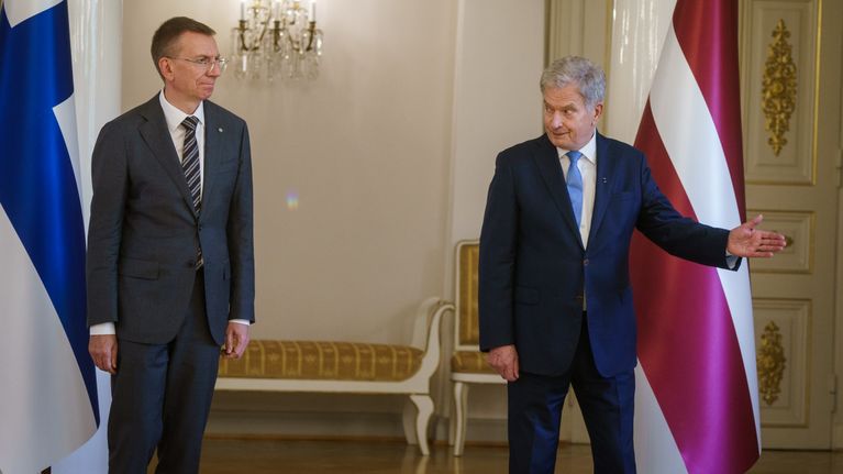 Finnish president, foreign minister meet with Latvian, French ...