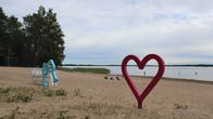 Människor på en badstrand.
