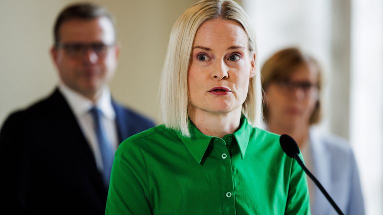 Petteri Orpo, Riikka Purra ja Anna-Maja Henriksson.