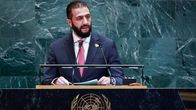 Syyrian presidentti Ahmad al-Šaraa puhumassa YK:ssa.