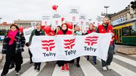 Tehy järjesti 20. syyskuuta 2023 Helsingin Rautatientorilla mielenosoituksen.