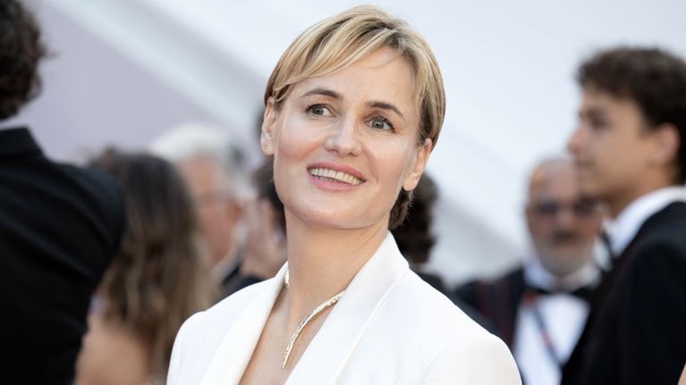 Näyttelijä Judith Godrèche Cannesin elokuvajuhlilla 17.5.2024. 