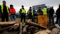 Maanviljelijät osoittivat mieltään Medykassa, Korczowaa 15 kilometriä etelämpänä.