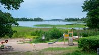 Barnvänlig sandstrand