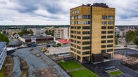Ilmakuva Tornion kaupungintalosta ja tietyömaasta