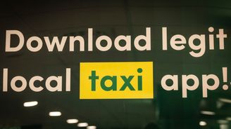 Mainos jossa lukee "download legit local taxi app!".