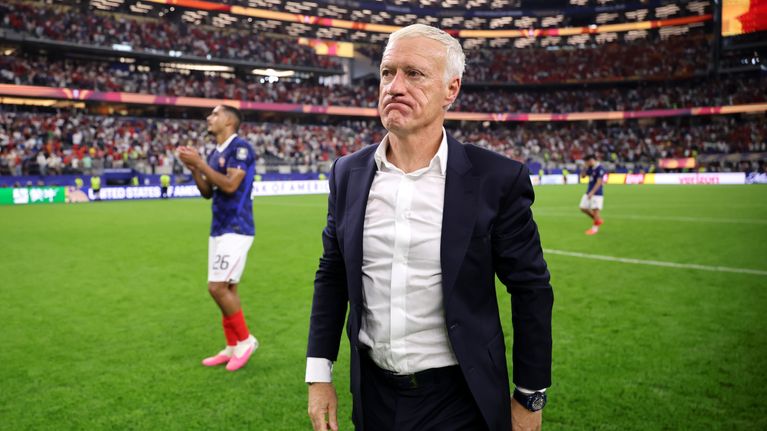Didier Deschamps Espanja-tappion jälkeen.