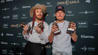 JVG Emma-gaalassa voittamiensa palkintojen kanssa 2020