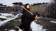 Lumilautailija Siv Knudsen.