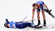 Krista Pärmäkoski och Jessica Diggins i hetluften vid VM.