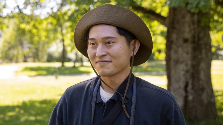 Ryosei Murabayashi katsoo kameraan. 