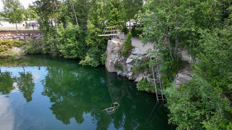 Kempele diving tower, overlooking the swimming hole.