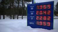 Polttoaineen hintataulu. 12.3.2026 Inari.