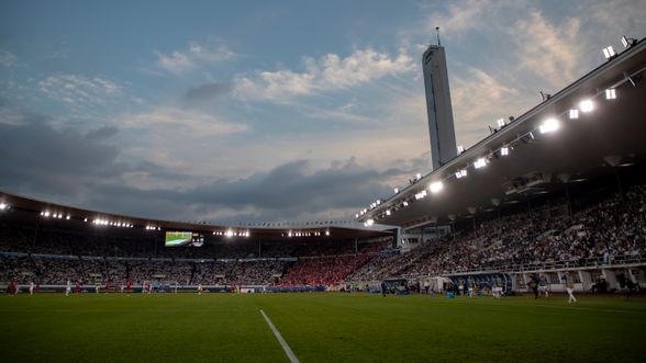 Olympiastadion Suomen ja Tanskan ottelussa 10.9.2023.