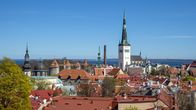The tops of buildings in Tallinn.