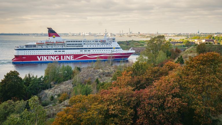 Viking Line ship sailing to Kustaanmeikka. 
