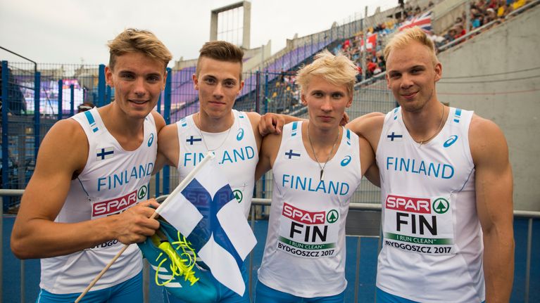 Willem Kajander, Oskari Lehtonen, Samuli Samuelsson och Aleksi Lehto, U23-EM 2017.