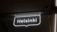 Helsinki logo valokyltti. 