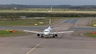 Plane on the runway at Helsinki Vantaa.