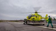 FinnHEMS helikopteri lähdössä tehtävälle. 