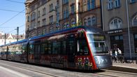 Tampereen ratikka keskustassa.