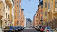 Jugendtyylisiä rakennuksia Helsingin Katajanokan Luotsikadulla.