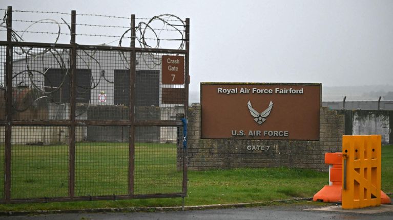 En bas i Storbritannien som används av det amerikanska flygvapnet.