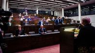 Parlamentaarinen ryhmä kokoontui eduskunnan auditoriossa 8. kesäkuuta.