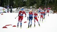 Skidåkare under VM i Trondheim 2025.