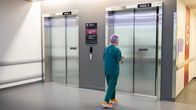 A nurse in the corridor of Kymenlaakso Central Hospital.