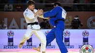 Kaksi judokaa ottelussa kansainvälisessä turnauksessa.