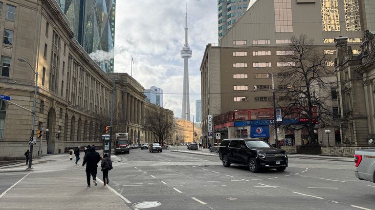 Photo shows downtown Toronto.