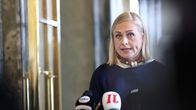 Elina Valtonen tiedotustilaisuudessa.