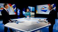 Photo shows Alexander Stubb (left) and Pekka Haavisto (right) in Yle's studios.