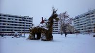 Kajaanin kekripukki odottaa sytyttämistään.