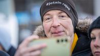 Finns Party presidential candidate Jussi Halla-aho taking a selfie while campaigning in Helsinki.