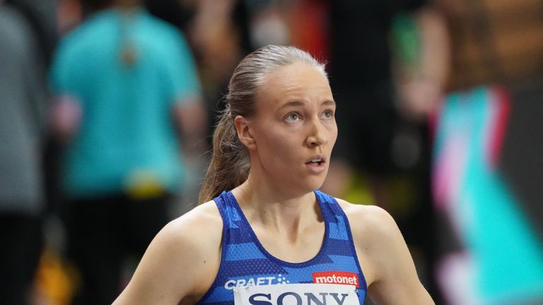 Mette Baas MM-halliyleisurheilukisoissa 2026.