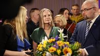 Riikka Purra ja puoluesihteeri Harri Vuorenpää.
