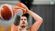 Nikola Jokic Serbian harjoituksissa koripallon EM-kisoissa 2025.