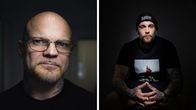 Kuvakollaasissa kuvat kahdesta tatuoidusta miehestä.