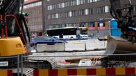 Hatanpään liikenneympyrän ruuhkaa.