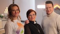 Elina Vaittinen, Sari Paavilainen ja Sami Kieksi Pispalan kirkossa.