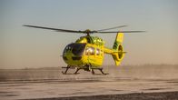 Kaakkois-Suomen lääkärihelikopteri Kouvolan Utissa.