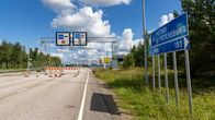 Den stängda gränsövergången i Vaalimaa.