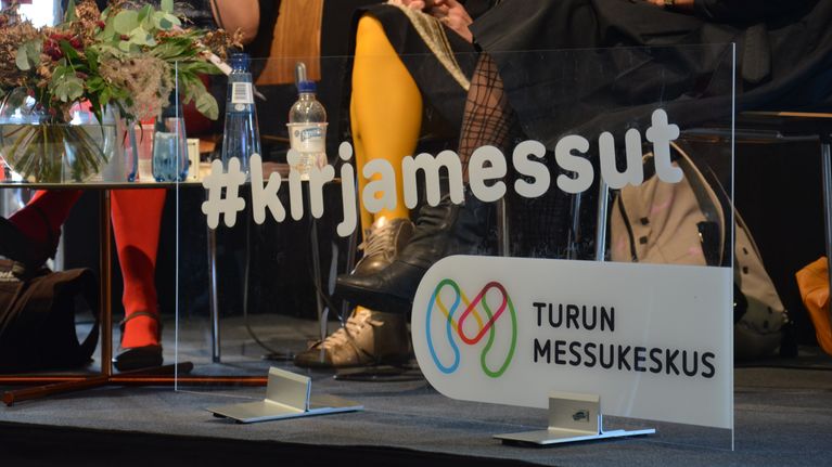 Turun kirjamessujen kyltti. 