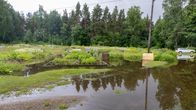  Allotment garden plot. Water has flooded the plot.